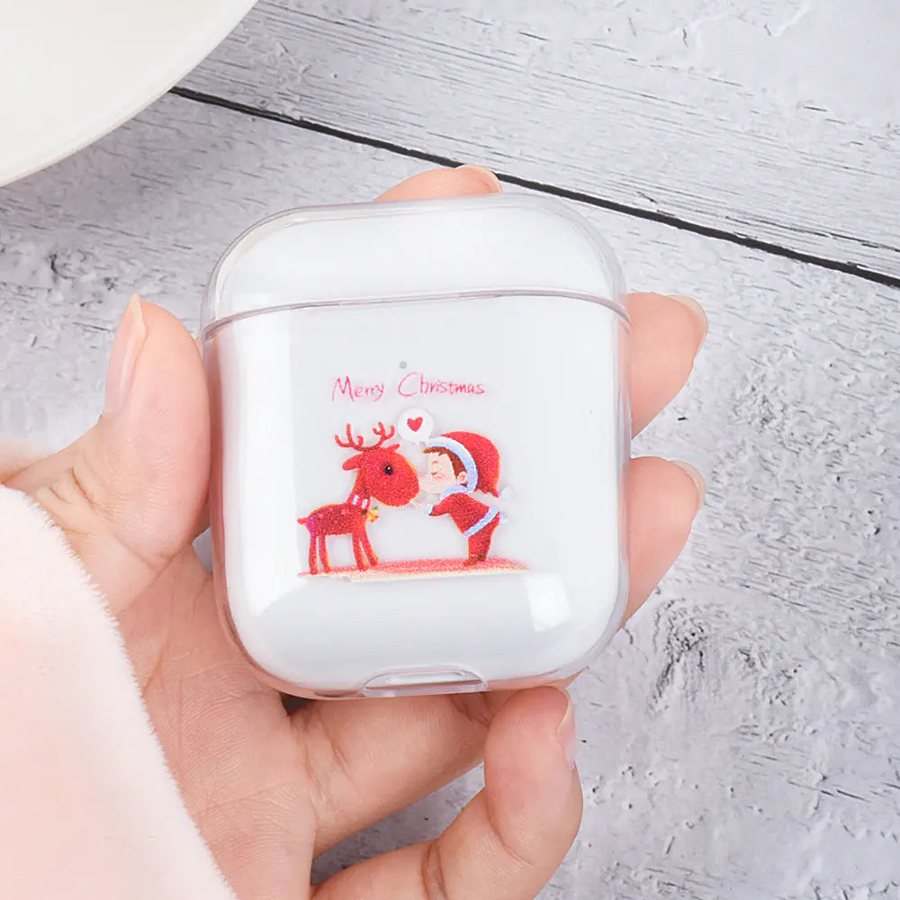 Creative Santa Claus Transparent Hard Shell AirPods Case