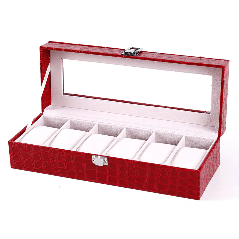 High-End Crocodile Pattern PU Leather Jewelry Box