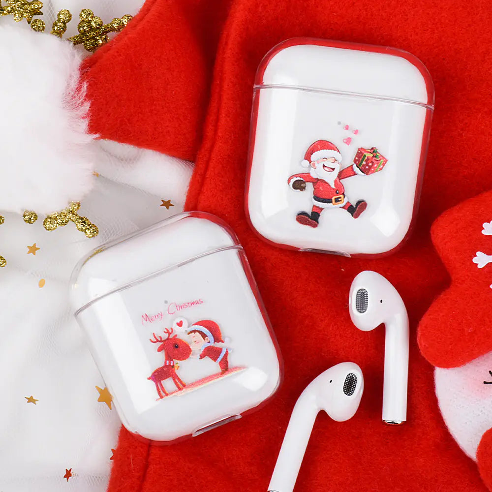 Creative Santa Claus Transparent Hard Shell AirPods Case