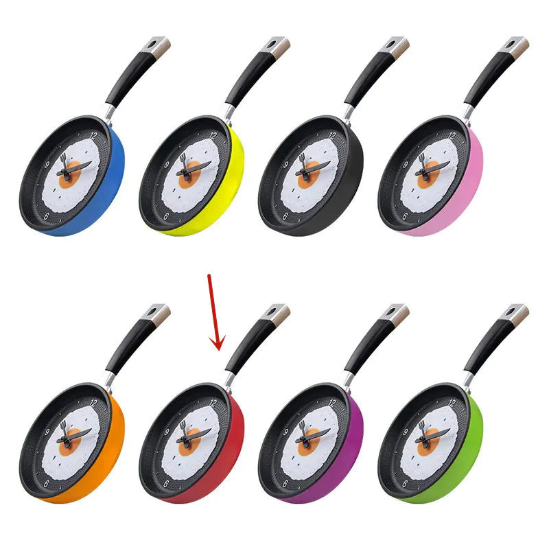 Fried Egg Pan Mute Wall Clock - Simple Design