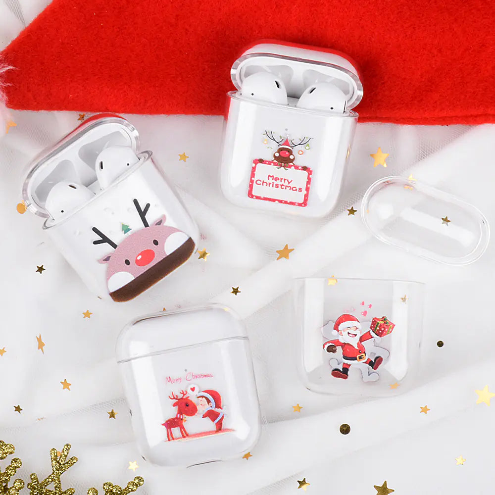 Creative Santa Claus Transparent Hard Shell AirPods Case