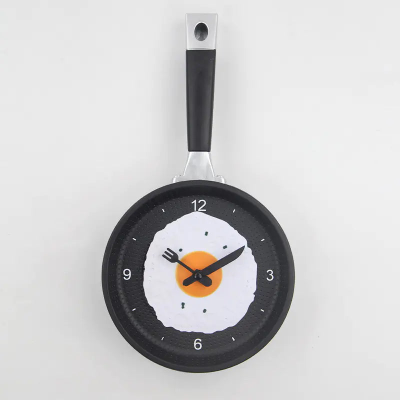 Fried Egg Pan Mute Wall Clock - Simple Design